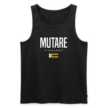 Mutare, Zimbabwe - Débardeur bio Premium Homme - noir - Devant - AI Model Male 178 light (178cm)