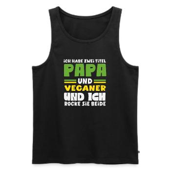 Attention I'm Vegan Funny Vegan Gift - Men's Premium Organic Tank Top - black - Front - AI Model Male 178 light (178cm)