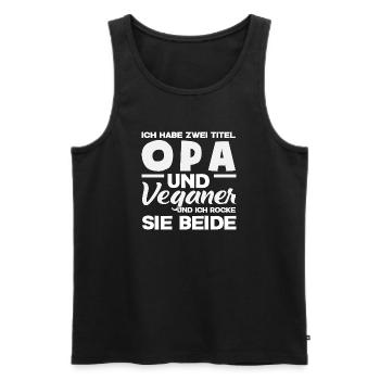Attention Je suis végétalien Drôle Cadeau végétalien - Débardeur bio Premium Homme - noir - Devant - Michal (187cm)