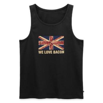 We Love Bacon UK Meme - Men's Premium Organic Tank Top - black - Front - AI Model Male 178 light (178cm)