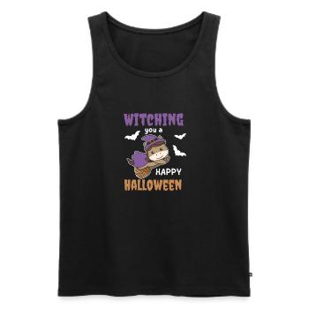 Pferd Hexe Witching you a Happy Halloween - Männer Premium Bio Tank Top - Schwarz - Vorne - AI Model Male 178 light (178cm)