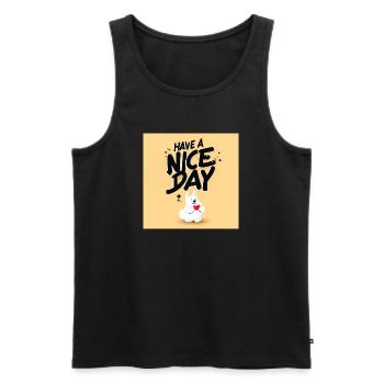 Design Motivation Glück Hund - Männer Premium Bio Tank Top - Schwarz - Vorne - AI Model Male 178 light (178cm)