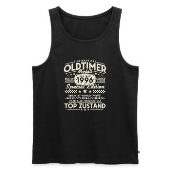 Oldtimer_1996_Jahrgang_Vintage_Retro_Geburtstag - Men's Premium Organic Tank Top - black - Front - Michal (187cm)