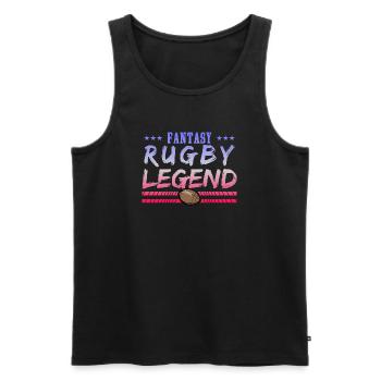 Fantasy Rugby Legende – Rugby Passion Geschenk - Männer Premium Bio Tank Top - Schwarz - Vorne - Michal (187cm)