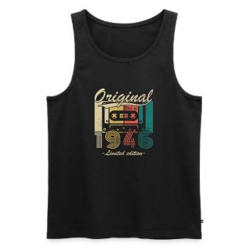 80 Jahre 1946 Vintage Retro Jubiläum - Männer Premium Bio Tank Top - Schwarz - Vorne - Michal (187cm)