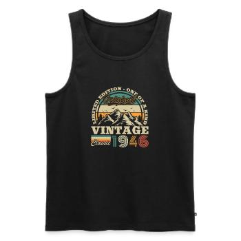 80 Jahre 1946 Vintage Retro Jubiläum - Männer Premium Bio Tank Top - Schwarz - Vorne - Michal (187cm)