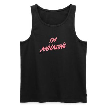 Annazing - Men's Premium Organic Tank Top - black - Front - Michal (187cm)