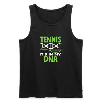 Joueur de tennis, c’est dans mon ADN - Débardeur bio Premium Homme - noir - Devant - Michal (187cm)
