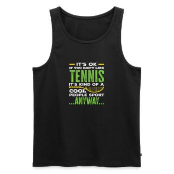 Tennis players: Tennis for cool people - Men's Premium Organic Tank Top - black - Front - Michal (187cm)