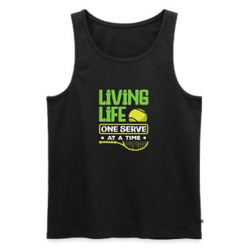 Tennis Player Life Life One Serve - Men's Premium Organic Tank Top - black - Front - AI Model Male 178 light (178cm)