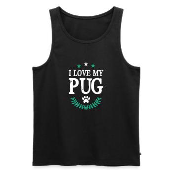 PUG Mops - Männer Premium Bio Tank Top - Schwarz - Vorne - AI Model Male 178 light (178cm)