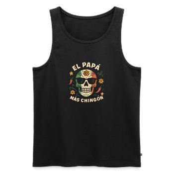 El Papa Mas Chingon - Men's Premium Organic Tank Top - black - Front - AI Model Male 178 light (178cm)