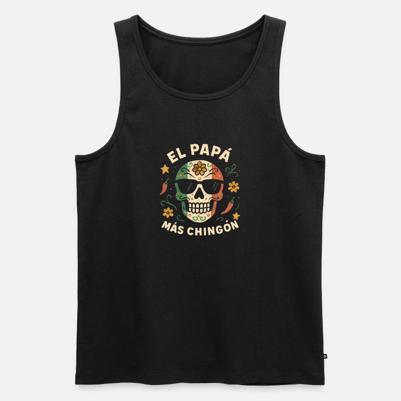 El Papa Mas Chingon - Männer Premium Bio Tank Top - Schwarz