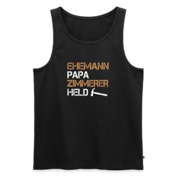 Mari papa charpentier héros charpentier artisanat - Débardeur bio Premium Homme - noir - Devant - Michal (187cm)