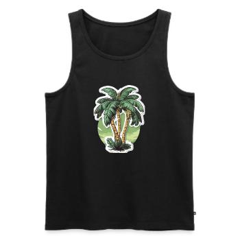 Palm tree - Men's Premium Organic Tank Top - black - Front - Michal (187cm)