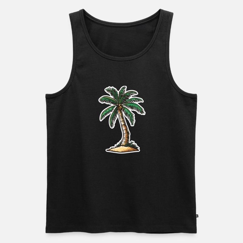 Palme - Männer Premium Bio Tank Top - Schwarz