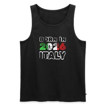 2026 - Men's Premium Organic Tank Top - black - Front - AI Model Male 178 light (178cm)