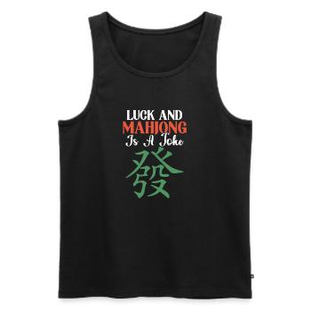 Glück Und Mahjong Ist Ein Witz - Männer Premium Bio Tank Top - Schwarz - Vorne - AI Model Male 178 light (178cm)