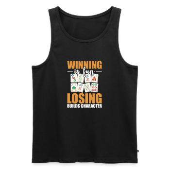 Chinesisches Mahjong Spiel Turnier Geschenk - Männer Premium Bio Tank Top - Schwarz - Vorne - Michal (187cm)