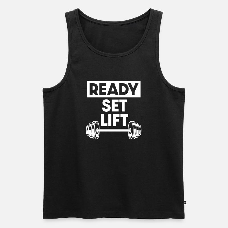 Ready Set Lift - Männer Premium Bio Tank Top - Schwarz