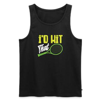I Beat The Tennis Player Humor - Men's Premium Organic Tank Top - black - Front - Michal (187cm)