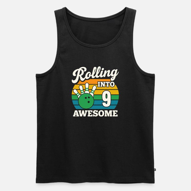 Rolling Into 9 Awesome Bowling Design - Männer Premium Bio Tank Top - Schwarz