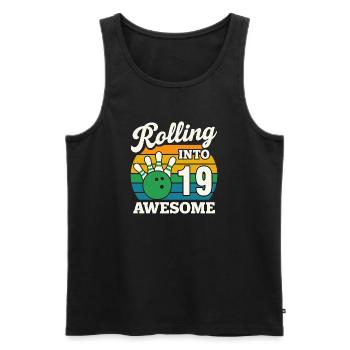 Rouler dans le t-shirt d’anniversaire de 19 ans - Débardeur bio Premium Homme - noir - Devant - AI Model Male 178 light (178cm)