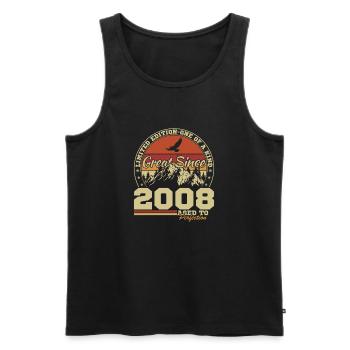 2008 Vintage Retro Birthday Gift - Men's Premium Organic Tank Top - black - Front - AI Model Male 178 light (178cm)