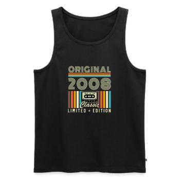 2008 Vintage Retro Birthday Gift - Men's Premium Organic Tank Top - black - Front - AI Model Male 178 light (178cm)