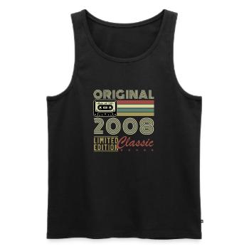 2008 Vintage Retro Birthday Gift - Men's Premium Organic Tank Top - black - Front - AI Model Male 178 light (178cm)
