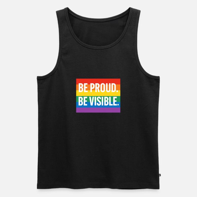 Regenbogen Pride Statement Design - Männer Premium Bio Tank Top - Schwarz
