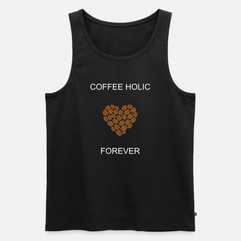 Coffee Holic Forever Engagierter Koffein-Enthusiast - Männer Premium Bio Tank Top - Schwarz