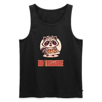 Waschbär mit Pizzaliebe - Trash? No, Treasure! - Männer Premium Bio Tank Top - Schwarz - Vorne - AI Model Male 178 light (178cm)