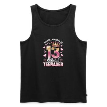 13th birthday teenager gift - Men's Premium Organic Tank Top - black - Front - Michal (187cm)
