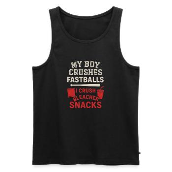 Boy Mom Baseball Proter Sohn Homerun Travel Team - Männer Premium Bio Tank Top - Schwarz - Vorne - AI Model Male 178 light (178cm)