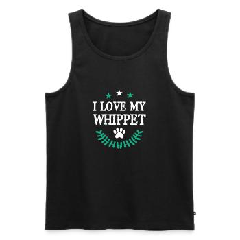 I Love my Whippet - Men's Premium Organic Tank Top - black - Front - Michal (187cm)