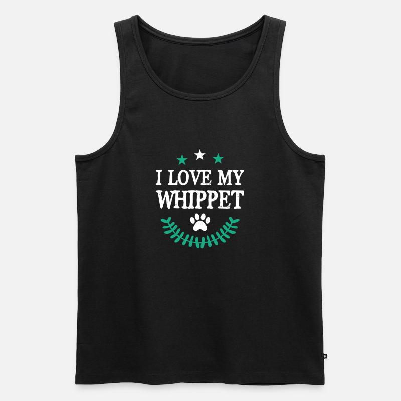 I Love my Whippet - Männer Premium Bio Tank Top - Schwarz