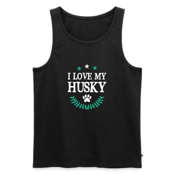 I Love my Husky - Männer Premium Bio Tank Top - Schwarz - Vorne - Michal (187cm)