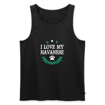 Havanese - Men's Premium Organic Tank Top - black - Front - AI Model Male 178 light (178cm)