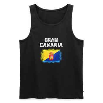 Gran Canaria Flag Design - Männer Premium Bio Tank Top - Schwarz - Vorne - Michal (187cm)