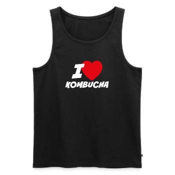 Ich liebe Kombucha - Männer Premium Bio Tank Top - Schwarz - Vorne - AI Model Male 178 light (178cm)