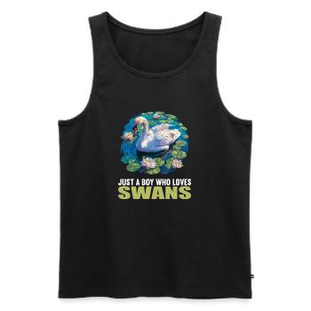 Swans Swan - Men's Premium Organic Tank Top - black - Front - AI Model Male 178 light (178cm)