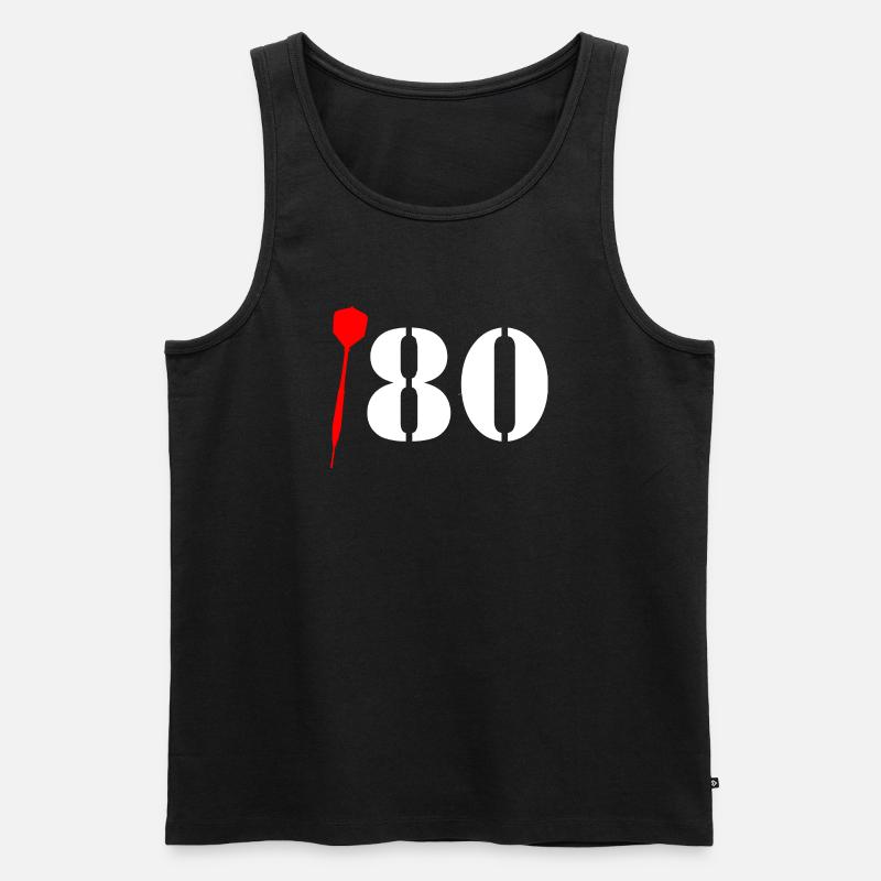 Dart 180 Spruch „Einhundertachtzig!“ Tripple 20 - Männer Premium Bio Tank Top - Schwarz