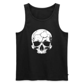 Abstract skull with cracks - Men's Premium Organic Tank Top - black - Front - AI Model Male 178 light (178cm)