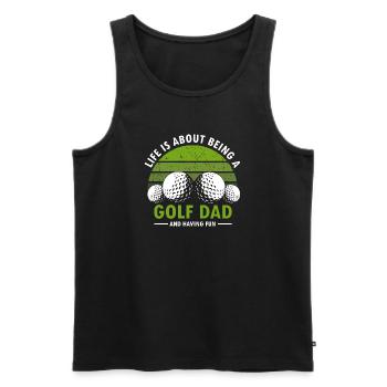 The Best Days Are Spent Golfing Retro Fun Lover - Men's Premium Organic Tank Top - black - Front - AI Model Male 178 light (178cm)