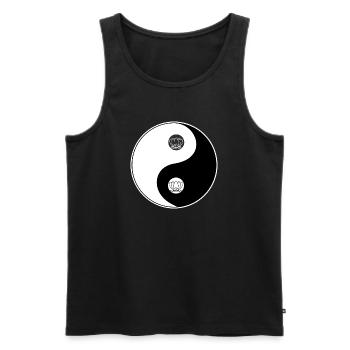 Tao Yin Yang Lotus Motiv - Männer Premium Bio Tank Top - Schwarz - Vorne - AI Model Male 178 light (178cm)