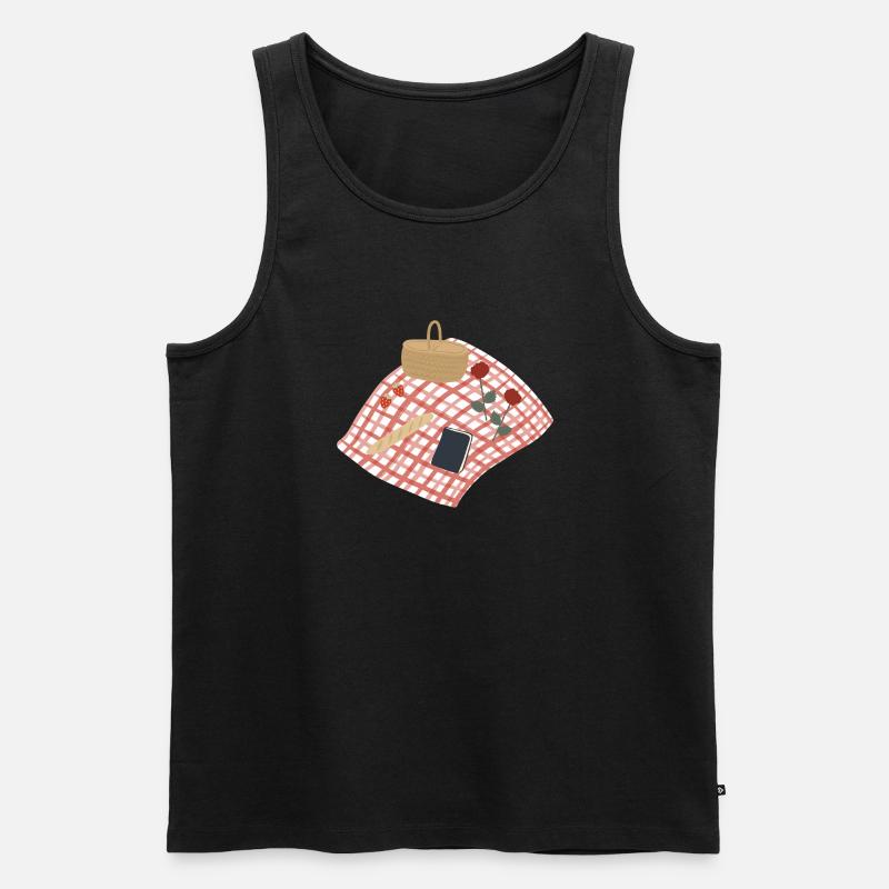 Rustikale Picknickszene Illustration - Männer Premium Bio Tank Top - Schwarz