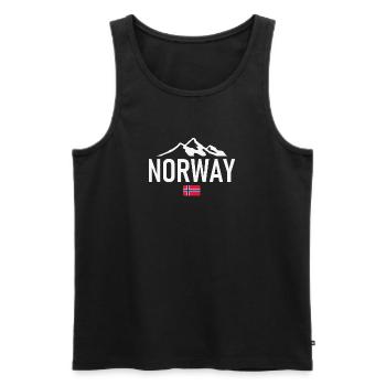 Norvège - Norvège - Norvège - Drapeau - Scandinavie - Débardeur bio Premium Homme - noir - Devant - AI Model Male 178 light (178cm)