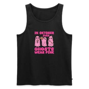 in oktober even Ghosts wear pink Breast Cancer - Männer Premium Bio Tank Top - Schwarz - Vorne - Michal (187cm)