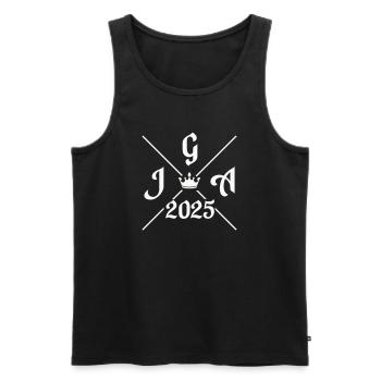 jga_2025- - Débardeur bio Premium Homme - noir - Devant - Michal (187cm)